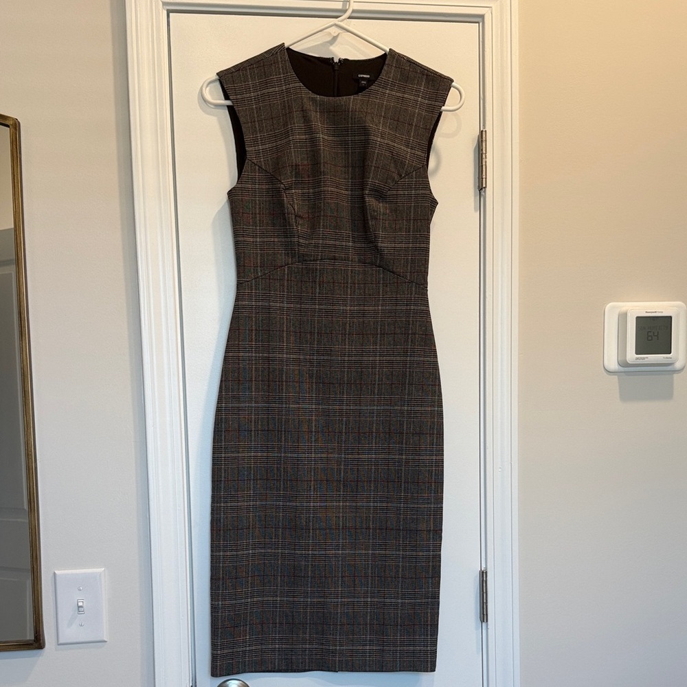 Elegant Plaid Sleeveless Dress